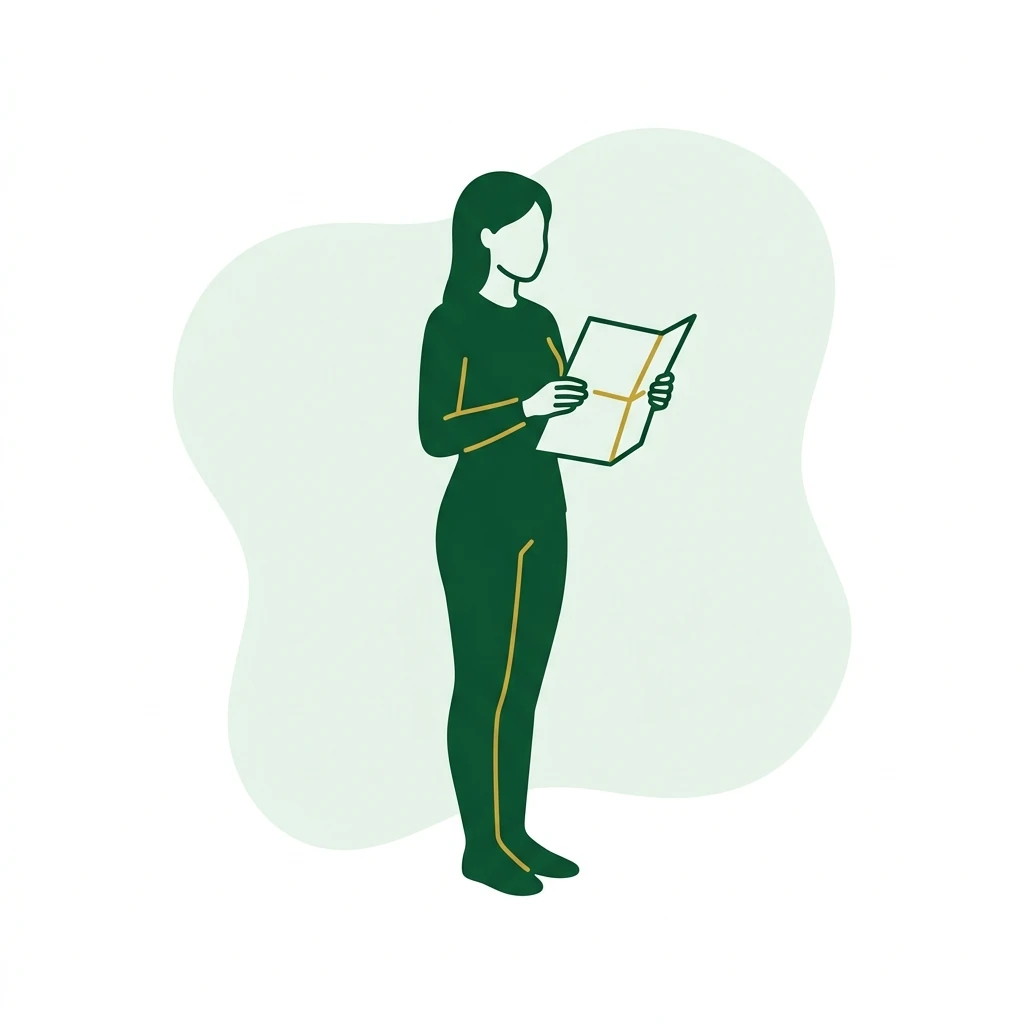 Flat vector icon of a figure holding a folded plain sheet
