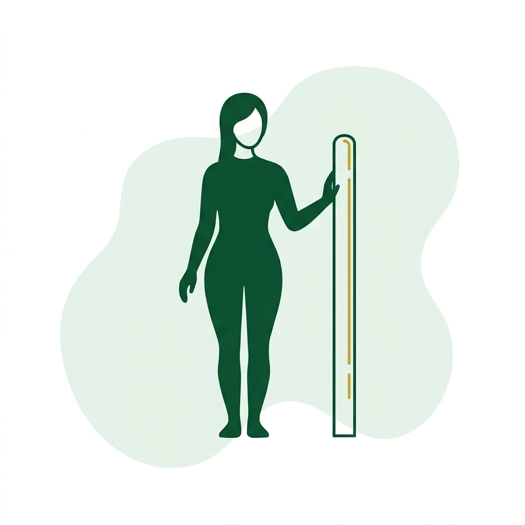 Flat vector icon of a figure beside a plain upright post