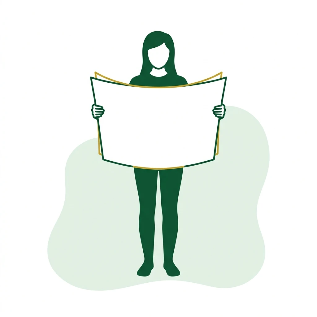 Flat vector icon of a figure unfolding a plain large sheet flat in front of the chest