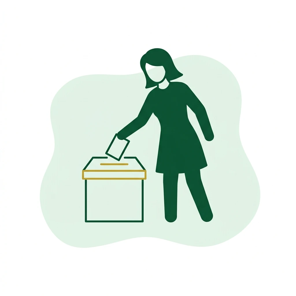 Flat vector icon of a figure placing a small plain marker into a plain box