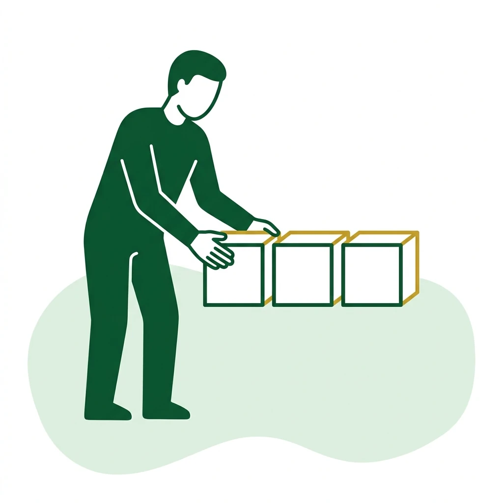 Flat vector icon of a figure pointing at a plain circular dial on a panel